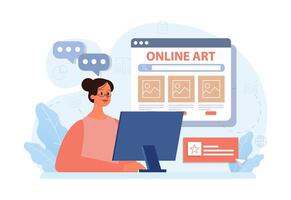 Art therapy. Character developing a creativity. Self-expression idea. vector