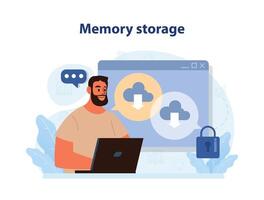 Psychology. Memory storage. Important memories and thoughts vector