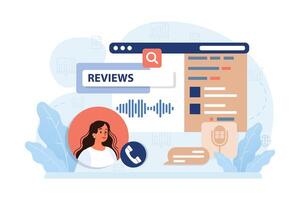 Online communication. Customer reviews. Consumer communication vector