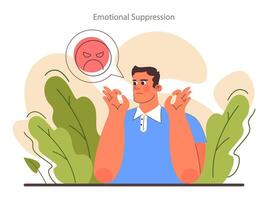 Emotional supression. Calm and controlled behaviour without strong vector