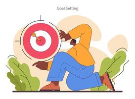 Goal setting. Idea of strategy development and moving towards success vector
