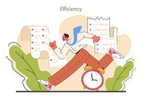 Efficiency. Optimization of working time of the character. Effectiveness vector