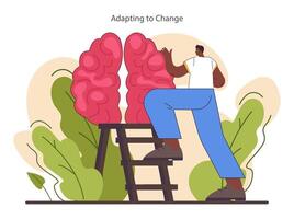 Adapting to change. Open-mindedness. The ability to accept new ideas vector