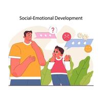 Child development. Cognitive, physical and emotional skills. Positive vector