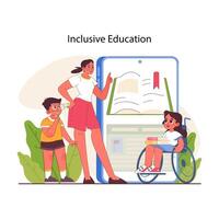 Inclusive education. Equal educational opportunities and accessible environment vector