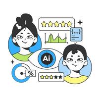 Banking industry automatization with artificial intelligence. Fintech vector