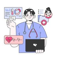 Bioinformatics. IT medical service, computation and analysis of bio vector