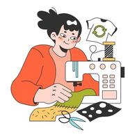 Upcycling. Process and technique of reuse and utilizing waste. Zero waste vector