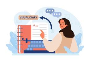 Art therapy. Character developing a creativity. Self-expression idea. vector