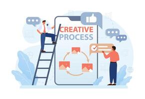 Art therapy. Character developing a creativity. Self-expression idea. vector