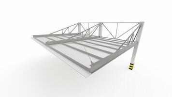 Large parking roof 3D model and illustration with design elements such as metal, architecture. photo