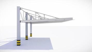 Large parking roof 3D model and illustration with design elements such as metal, architecture. photo