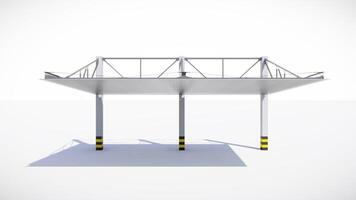 Large parking roof 3D model and illustration with design elements such as metal, architecture. photo
