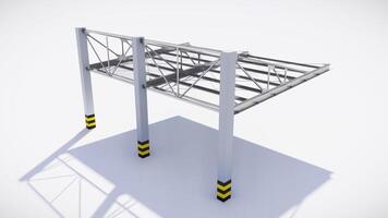 Large parking roof 3D model and illustration with design elements such as metal, architecture. photo