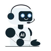 Cute chat bot AI robot extending its hand as a sign of friendship and acquaintance vector