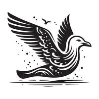 A bird flying black silhouette style illustration vector