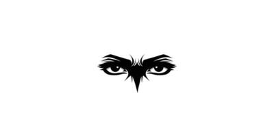 Angry looking eyes expression silhouette style illustration vector