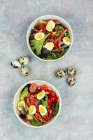 Summer salad with vegetables and eggs. photo