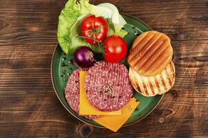Set for cooking burgers or hamburger. photo