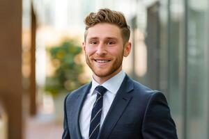 Corporate and Professional business people looking confident in an office setting photo