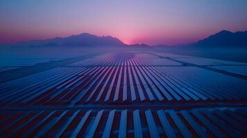 Array of solar panels in a field photo