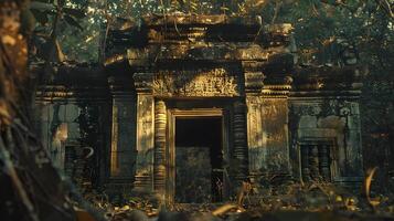 exploring an ancient temple photo