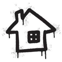 Spray Painted Graffiti home icon Sprayed isolated with a white background. vector