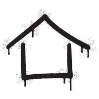 Spray Painted Graffiti home icon Sprayed isolated with a white background. vector