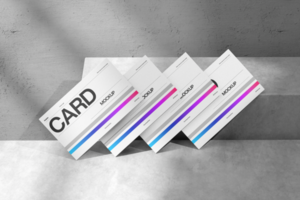 Showcase Business Card Mockup on Concrete Surface psd