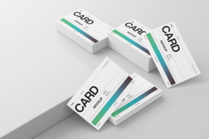 Stacked Branding Card Mockup Template with Clean Gradient Design psd