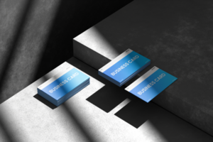 High Resolution Business Card Mockup Template with Shadow psd