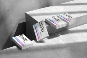 Abstract Business Card Mockup with Concrete Background psd