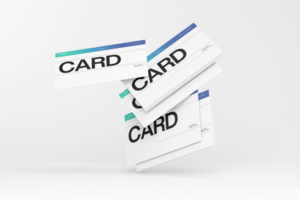 Customizable Floating Business Card Mockup with Minimal Background psd