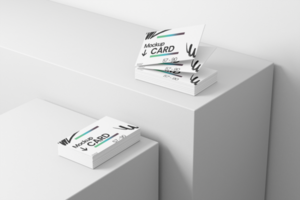 Modern Abstract Business Card Mockup Template on Minimalist Background psd