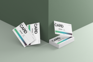 Minimalist Business Card Mockup Template with Elegant Gradient Design psd