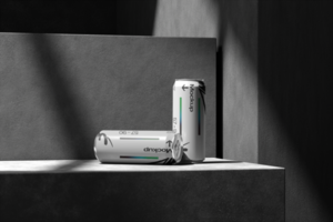 Minimalist Double Drink Soda Can Mockup with Concrete Background psd