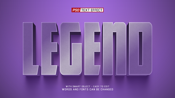 legend 3d text effect psd