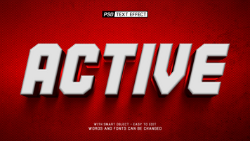 active 3d text effect psd