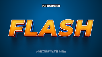 flash 3d text effect psd