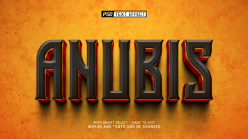 anubis 3d text effect psd