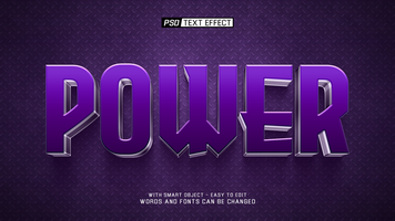 power 3d text effect psd