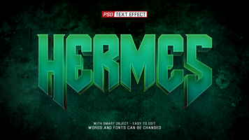 hermes 3d text effect psd