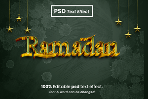 Ramadan Kareem 3D Editable Text Effect psd