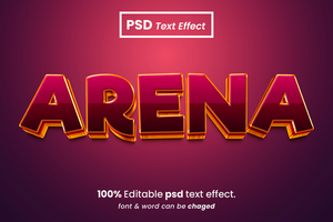 Arena 3D Editable Text Effect psd