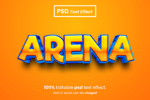 Arena 3D Editable Text Effect psd