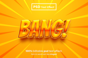 Funny Bang 3D Editable Text Effect psd
