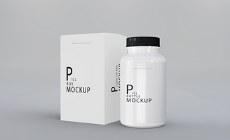 3d realistic render pill box mockup design psd