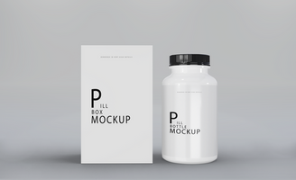 3d realistic render pill box mockup design psd