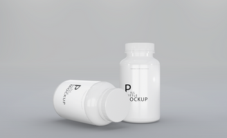 3d realistic render pill box mockup design psd