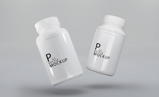 3d realistic render pill box mockup design psd